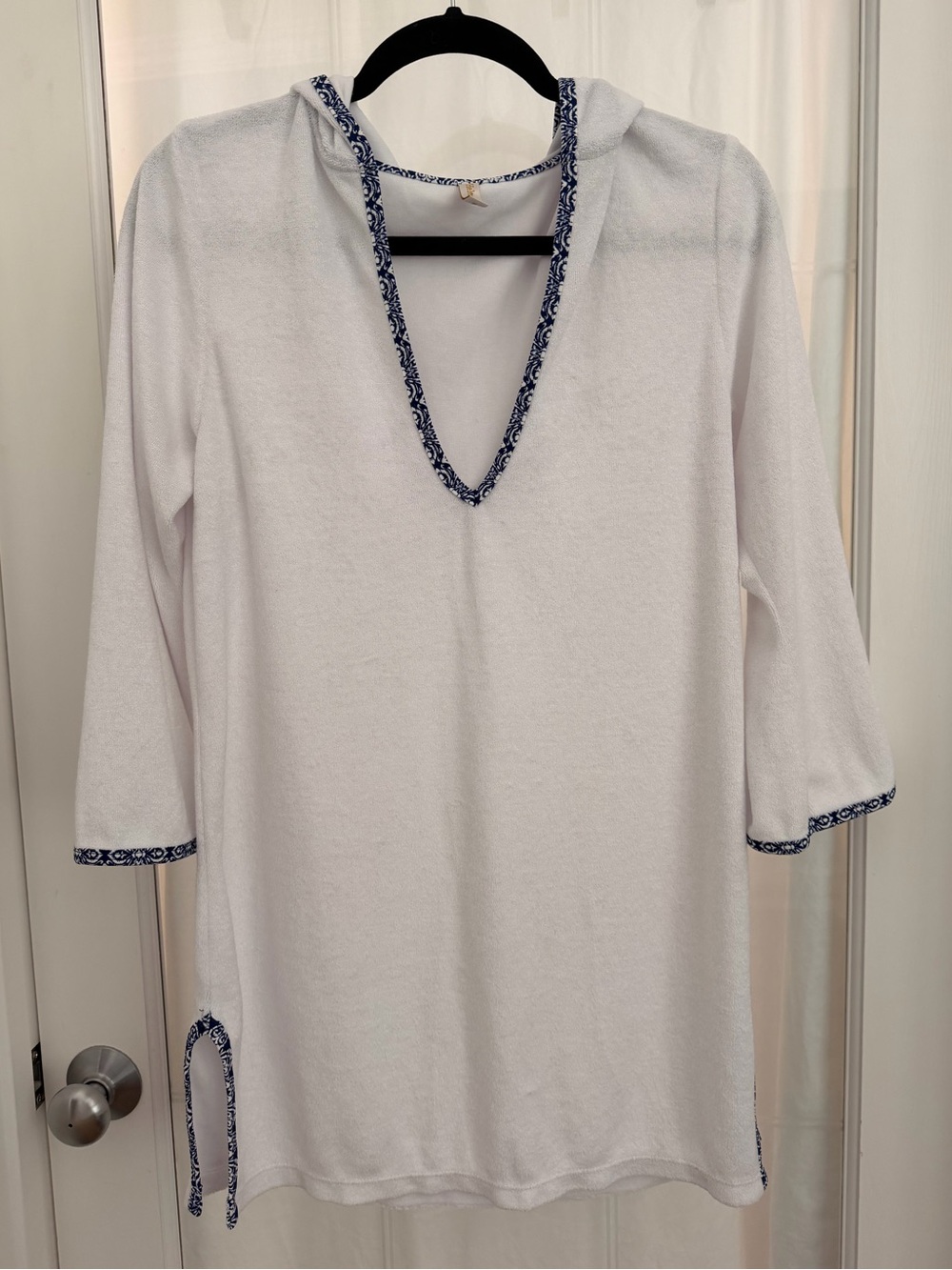 Helen Jon Hooded Terry swim coverup Tangier - Picture 2 of 6